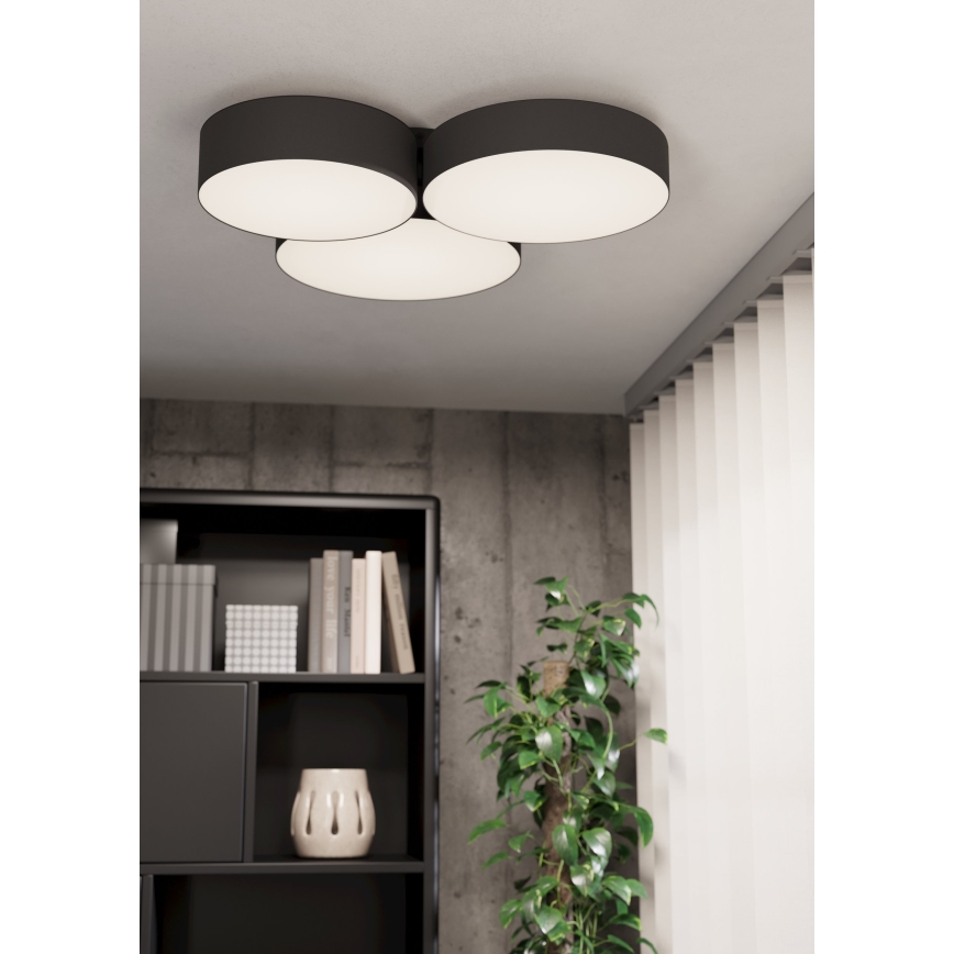 Eglo - RGBW Dimmable ceiling light 3xLED/7,5W/230V 2700-6500K black