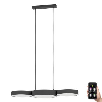 Eglo - LED RGBW Dimmable chandelier on a string 3xLED/7,5W/230V 2700-6500K black