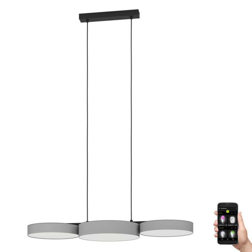 Eglo - LED RGBW Dimmable chandelier on a string 3xLED/7,5W/230V 2700-6500K grey