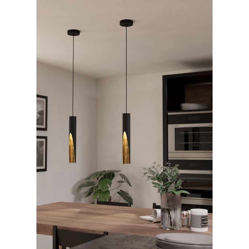 Eglo - LED Chandelier on a string 1xGU10/4,5W/230V black/gold