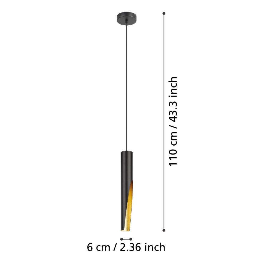 Eglo - LED Chandelier on a string 1xGU10/4,5W/230V black/gold