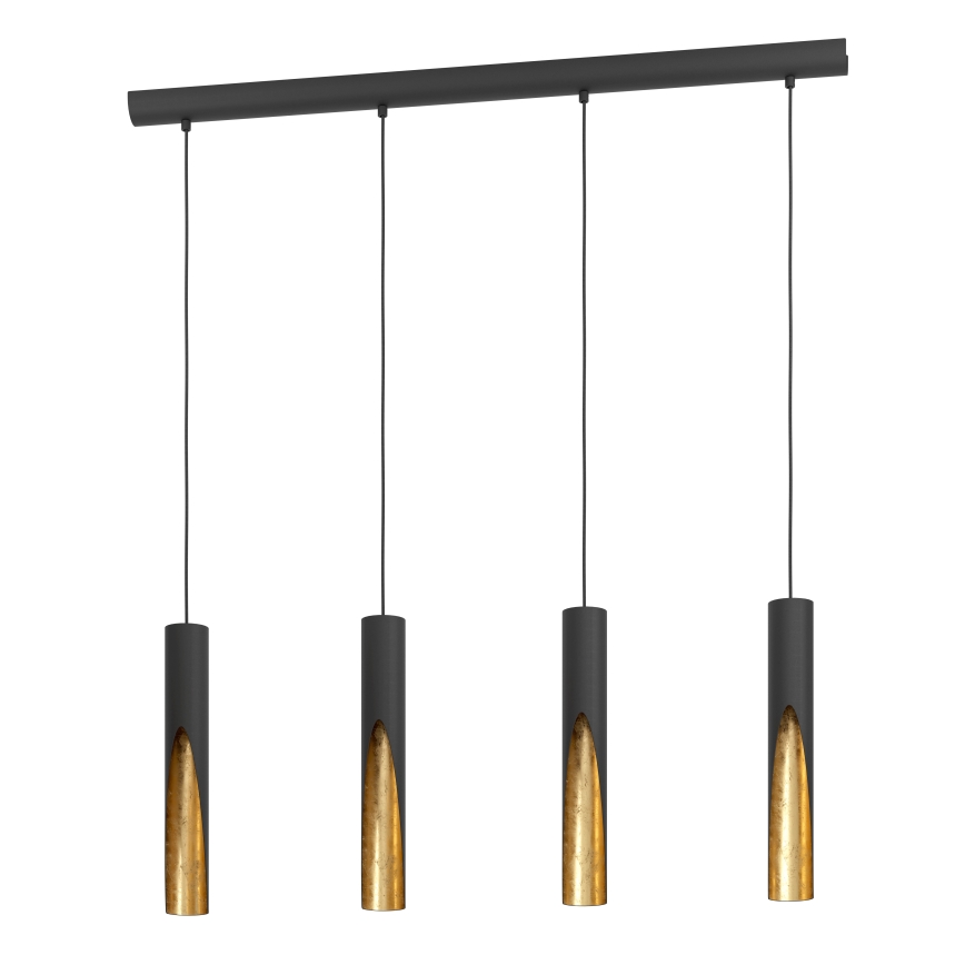 Eglo - LED Chandelier on a string 4xGU10/4,5W/230V black/gold