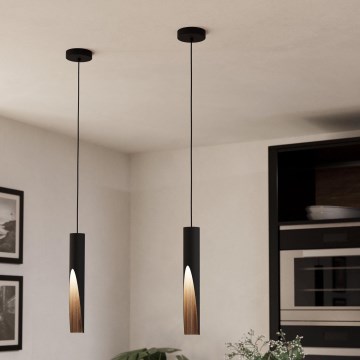 Eglo 900874 - BARBOTTO LED Pendant on Cable 1x GU10/4.5W/230V Black/Brown