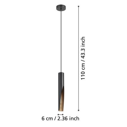 Eglo - LED Chandelier on a string 1xGU10/4,5W/230V black/brown