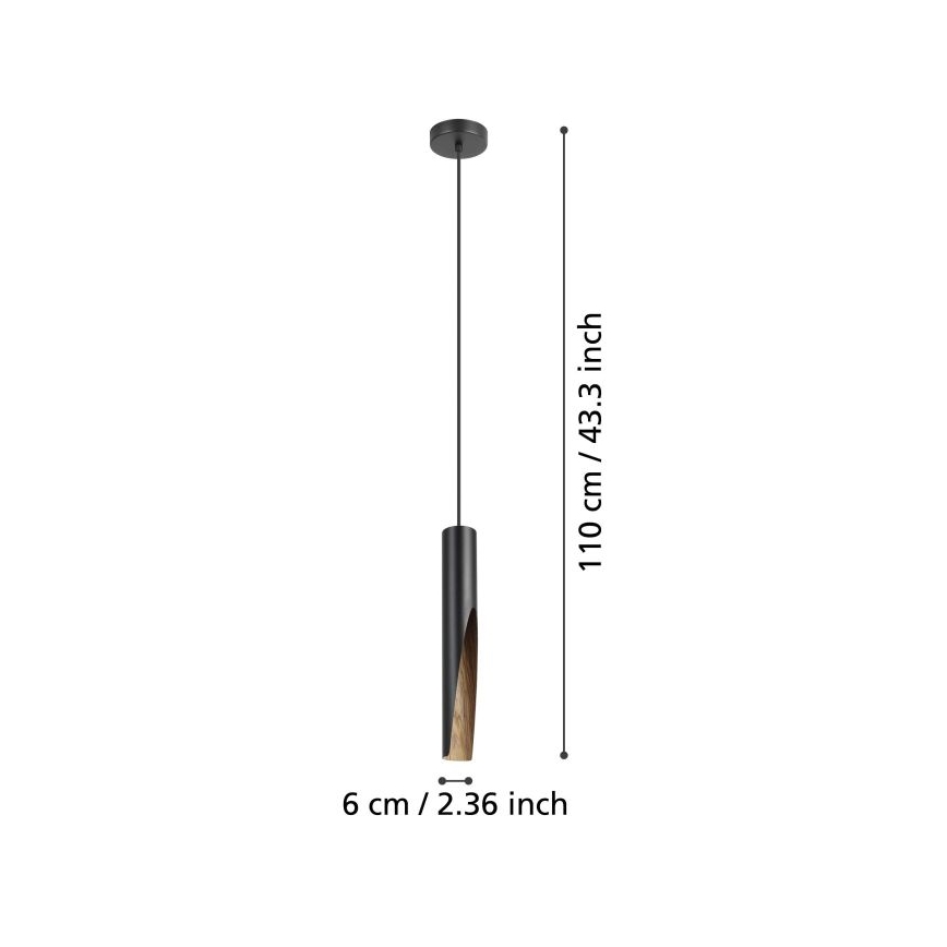 Eglo - LED Chandelier on a string 1xGU10/4,5W/230V black/brown