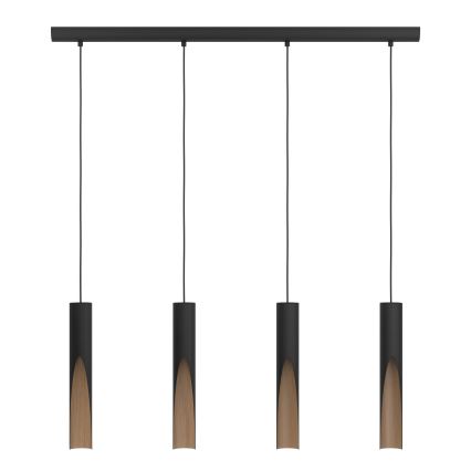 Eglo - LED Chandelier on a string 4xGU10/4,5W/230V black/brown