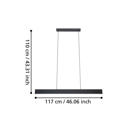Eglo - LED RGBW Dimmable chandelier on a string LED/38W/230V 2700-6500K black