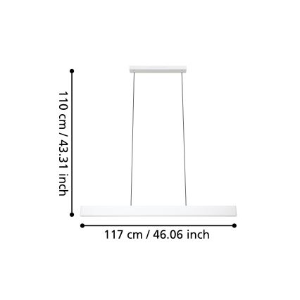 Eglo - LED RGBW Dimmable chandelier on a string LED/38W/230V 2700-6500K white