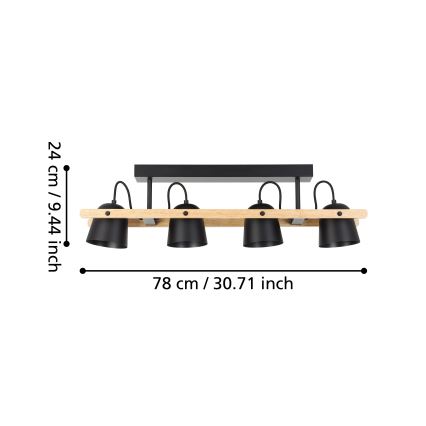 Eglo - LED RGBW Dimmable surface-mounted chandelier 4xLED/3,7W/230V 2700-6500K