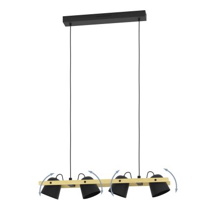 Eglo - LED RGBW Dimmable chandelier on a string 4xLED/3,7W/230V 2700-6500K