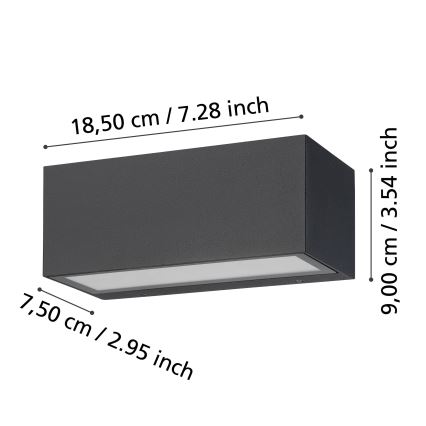 Eglo - LED Outdoor wall light 2xLED/5W/230V IP65