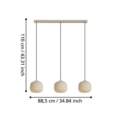 Eglo - Chandelier on a string 3xE27/40W/230V