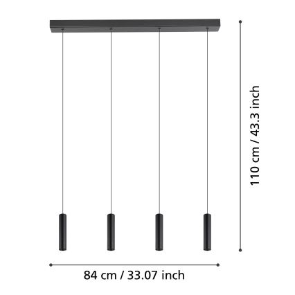 Eglo - LED Dimmable chandelier on a string 4xLED/5,4W/230V