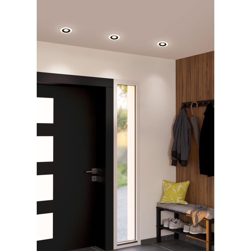 Eglo - Set of 3 LED recessed downlights LED/4,8W/230V black