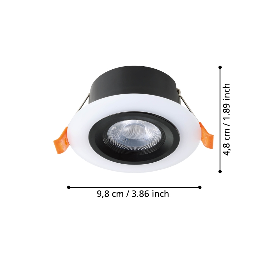 Eglo - Set of 3 LED recessed downlights LED/4,8W/230V black