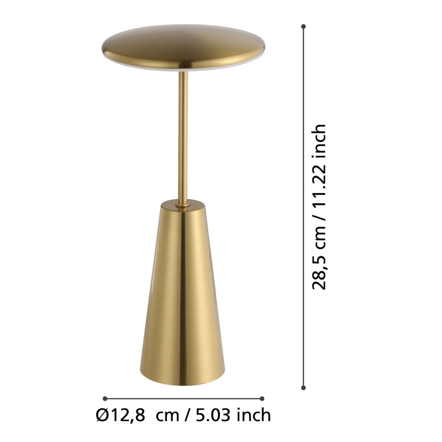 Eglo - LED Dimmable touch outdoor lamp LED/2,8W/5V 2400K/3000K/4000K 5200 mAh IP54 gold