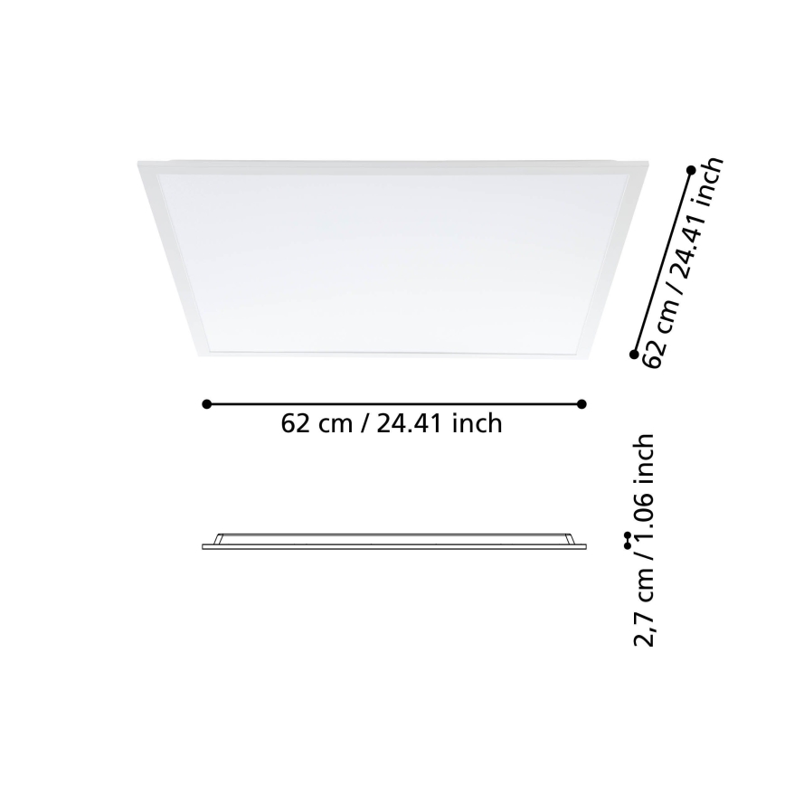 Eglo - LED Surface-mounted panel LED/33W/230V 62x62 cm