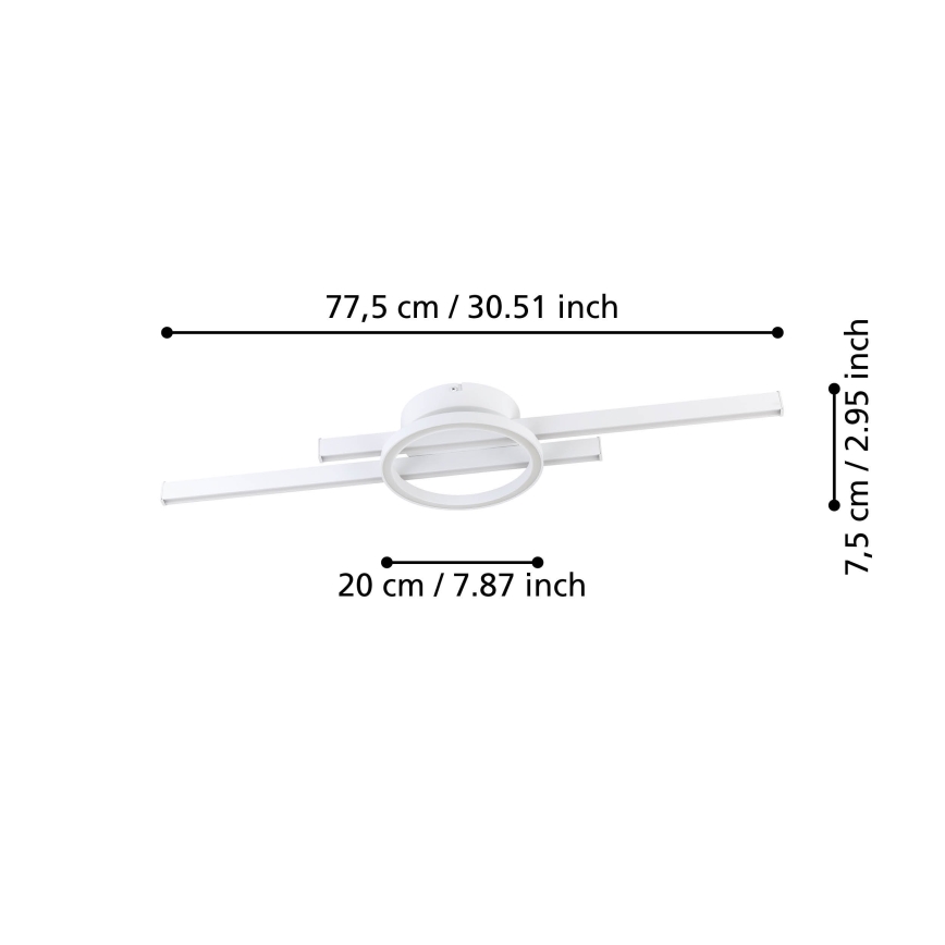 Eglo - RGBW Dimmable ceiling light LED/23,5W/230V 2700-6500K white + remote control