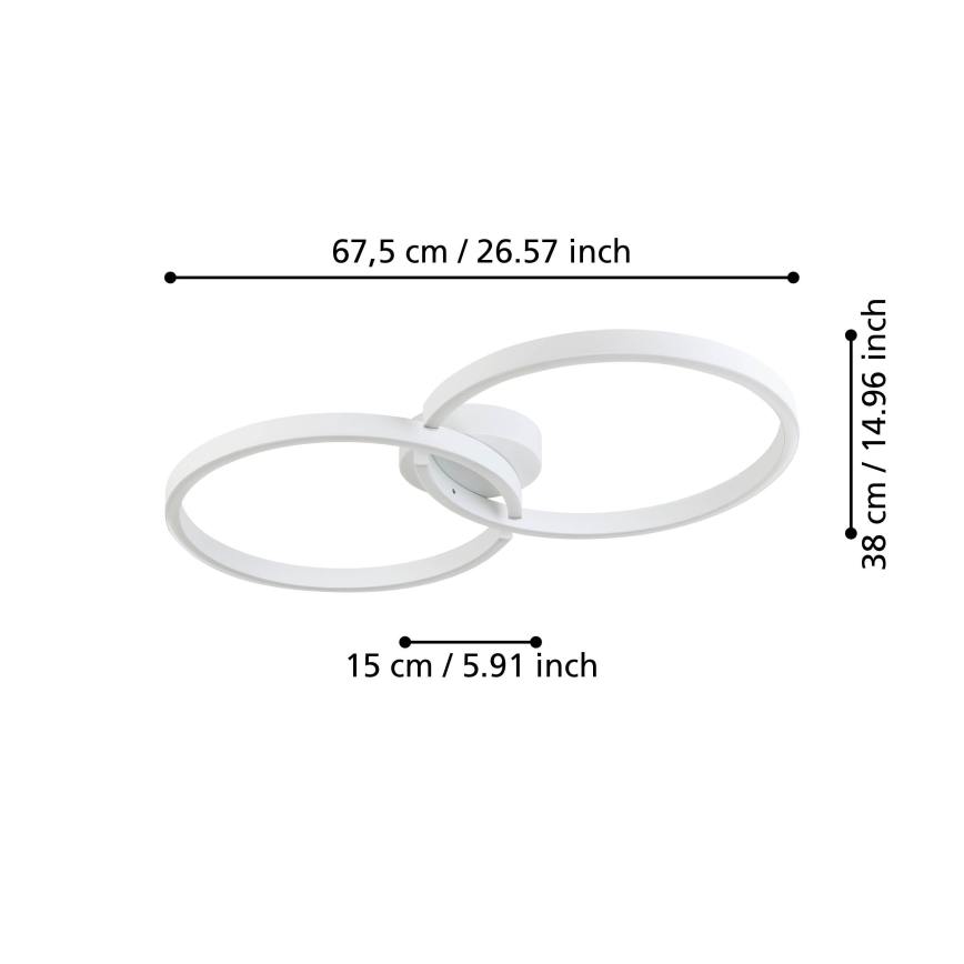 Eglo 900954 - LED RGBW Dimmable ceiling light LED/19,5W/230V 2700-6500K white + remote control