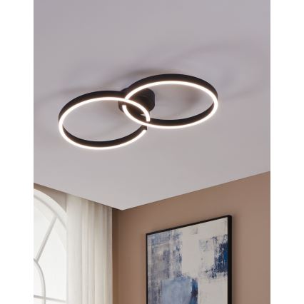 Eglo 900955 - LED RGBW Dimmable ceiling light LED/19,5W/230V 2700-6500K black + remote control