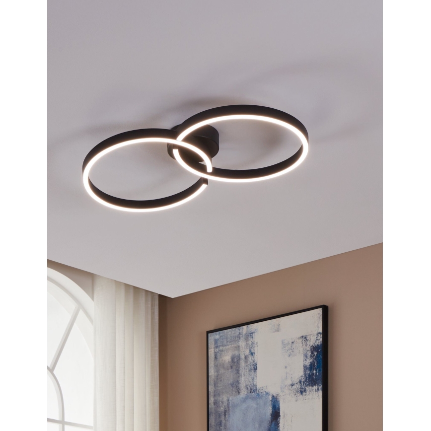 Eglo 900955 - LED RGBW Dimmable ceiling light LED/19,5W/230V 2700-6500K black + remote control