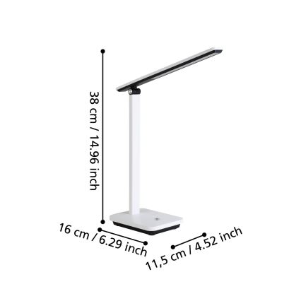 Eglo - LED Dimmable rechargeable table lamp LED/3,6W/5V 1800mAh white