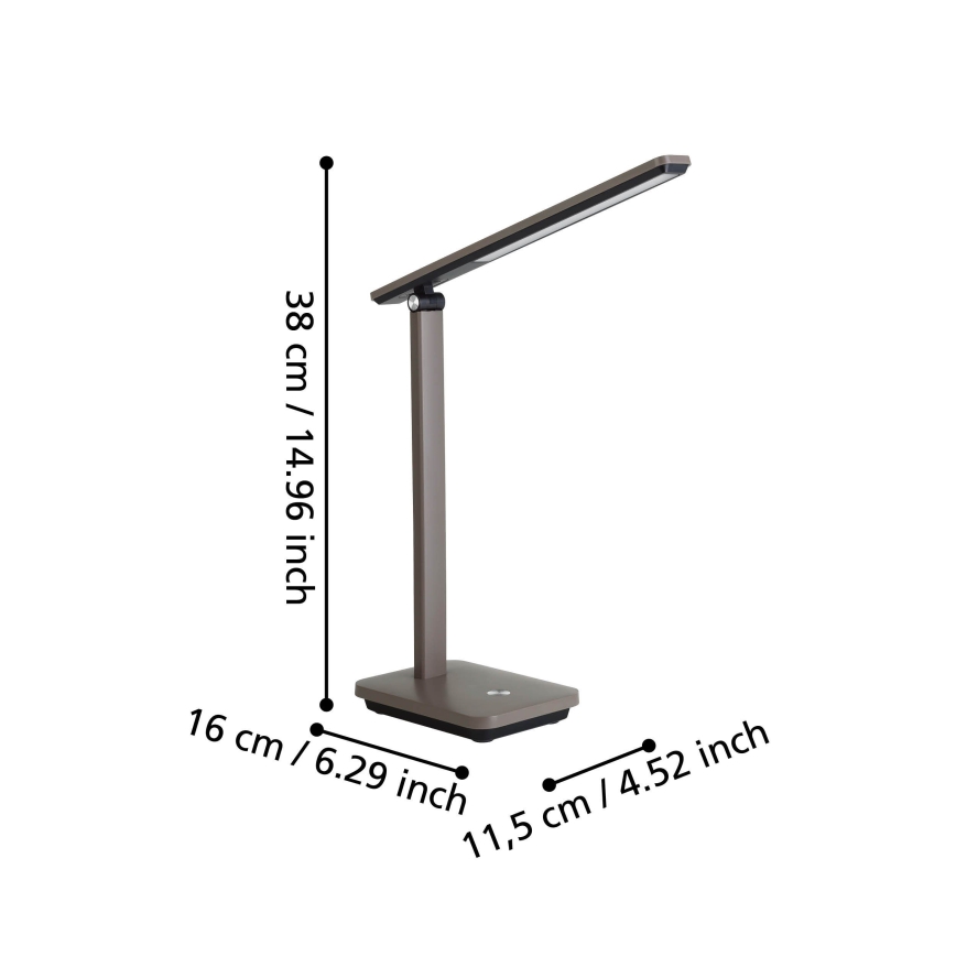 Eglo - LED Dimmable rechargeable table lamp LED/3,6W/5V 1800mAh brown