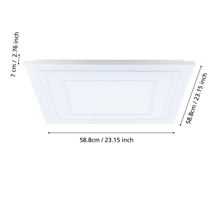 Eglo - LED RGBW Dimmable ceiling light LED/29W/230V 3000-6500K + remote control