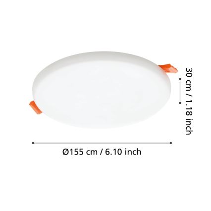 Eglo - LED Bathroom recessed light LED/11,5W/230V d. 15,5 cm IP65