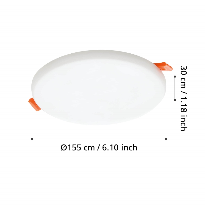 Eglo - LED Bathroom recessed light LED/11,5W/230V d. 15,5 cm IP65