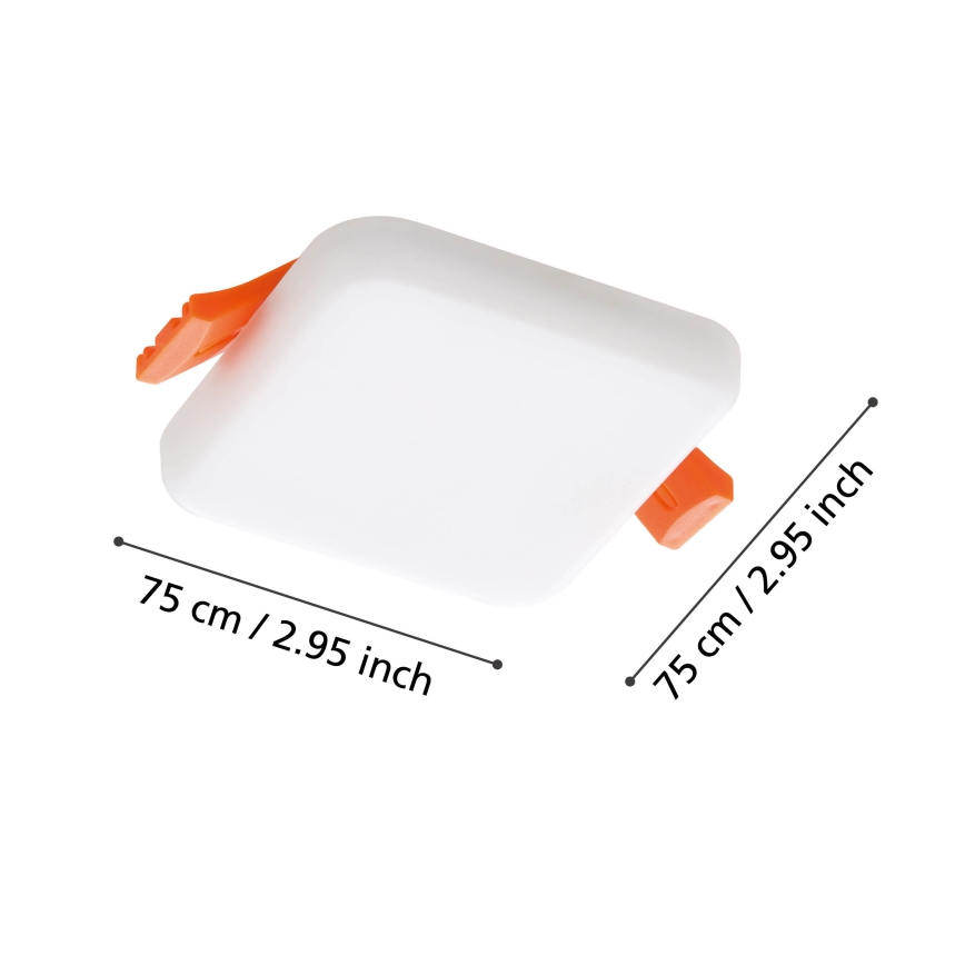 Eglo - LED Bathroom recessed light LED/4,5W/230V 7,5x7,5 cm IP65