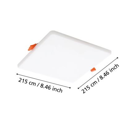 Eglo - LED Bathroom recessed light LED/18W/230V 21,5x21,5 cm IP65