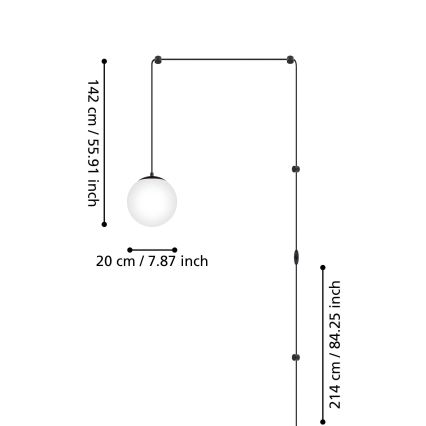 Eglo - Chandelier on a string 1xE27/40W/230V