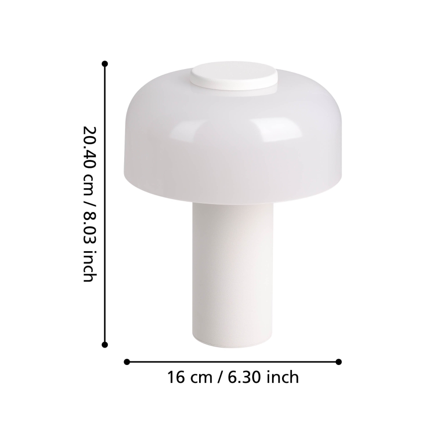 Eglo - LED Dimmable touch outdoor lamp LED/2,25W/5V 2400-4000K 5200 mAh IP44 white