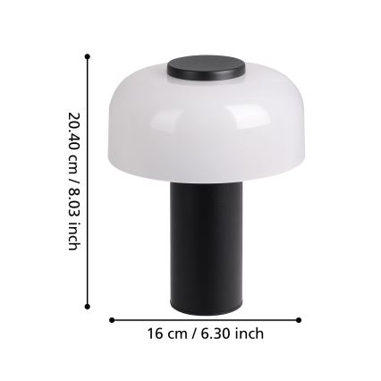 Eglo - LED Dimmable touch outdoor lamp LED/2,25W/5V 2400-4000K 5200 mAh IP44 black/white