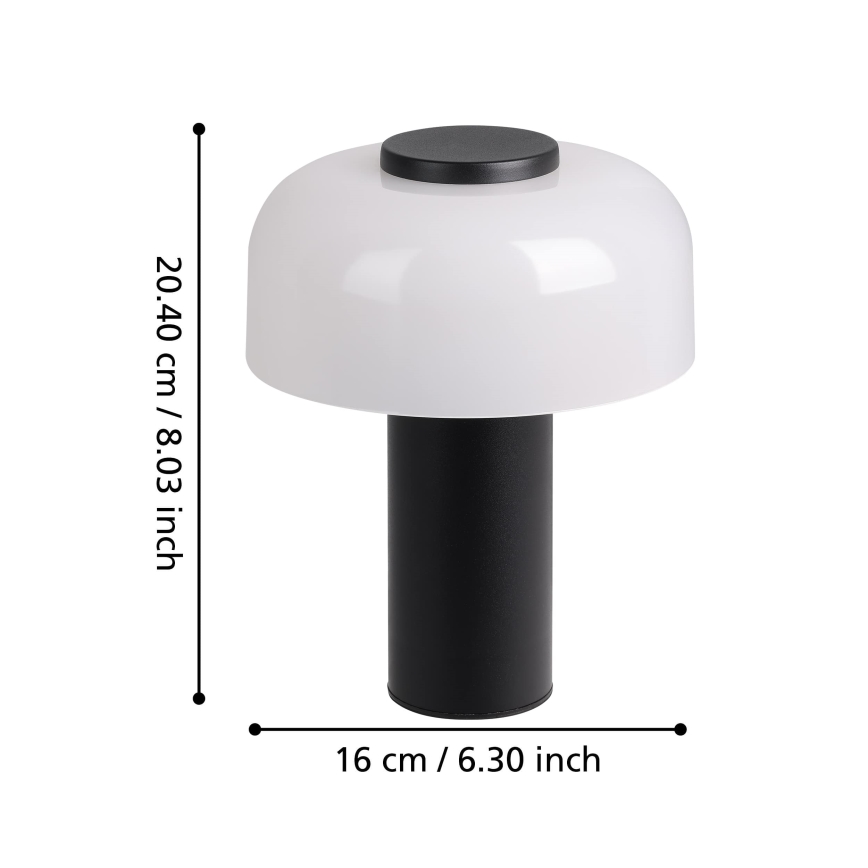 Eglo - LED Dimmable touch outdoor lamp LED/2,25W/5V 2400-4000K 5200 mAh IP44 black/white