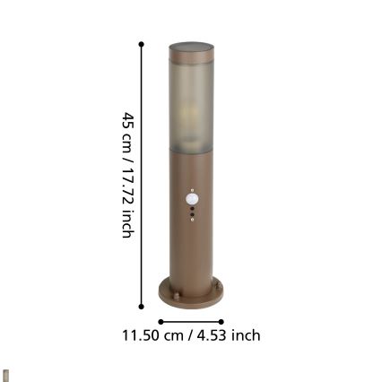 Eglo - Outdoor lamp with sensor 1xE27/15W/230V 45 cm IP44