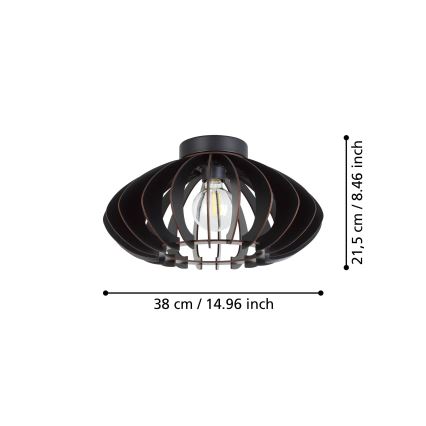 Eglo - Ceiling light 1xE27/40W/230V d. 38 cm black