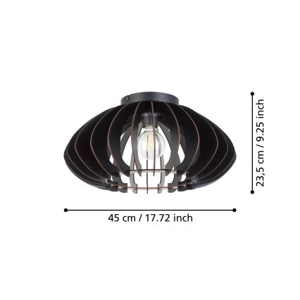 Eglo - Ceiling light 1xE27/40W/230V d. 45 cm black