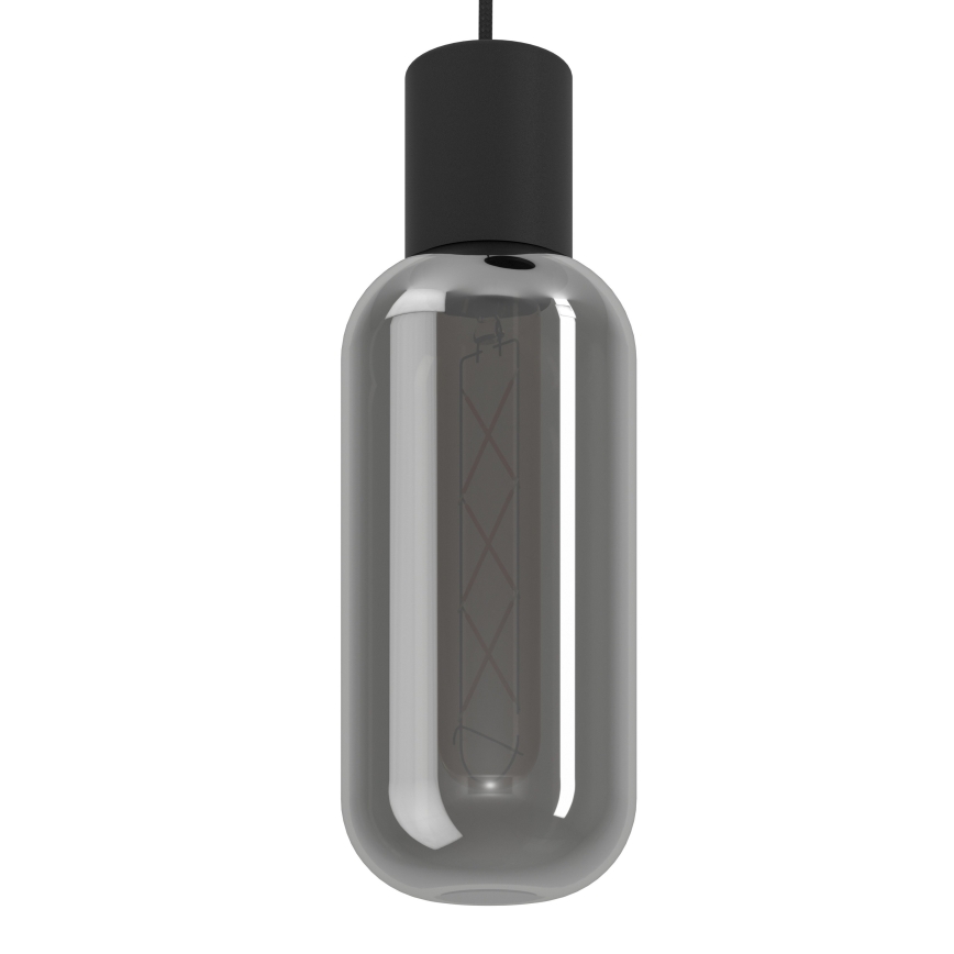 Eglo - Cable-hung pendant 3xE27/4W/230V black/smoke
