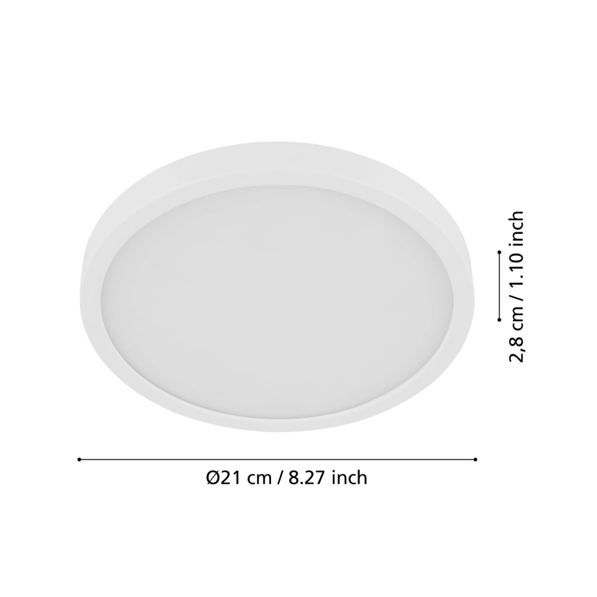 Eglo - LED Ceiling light with sensor FUEVA LED/17W/230V 3000K ø  21cm