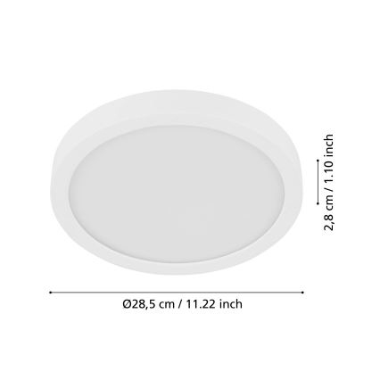 Eglo - LED ceiling light with motion sensor FUEVA LED/17W/230V 3000K ø 28,5 cm dia. 28,5 cm