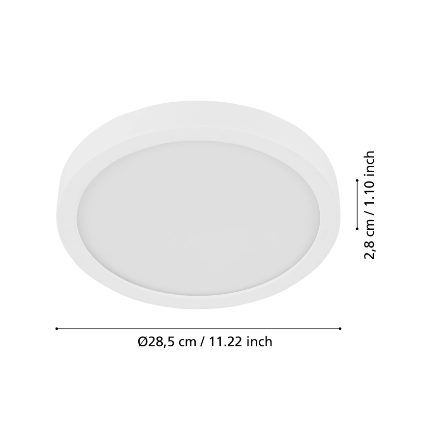 Eglo - LED Ceiling light with sensor FUEVA LED/17W/230V 3000K ø 28,5 cm