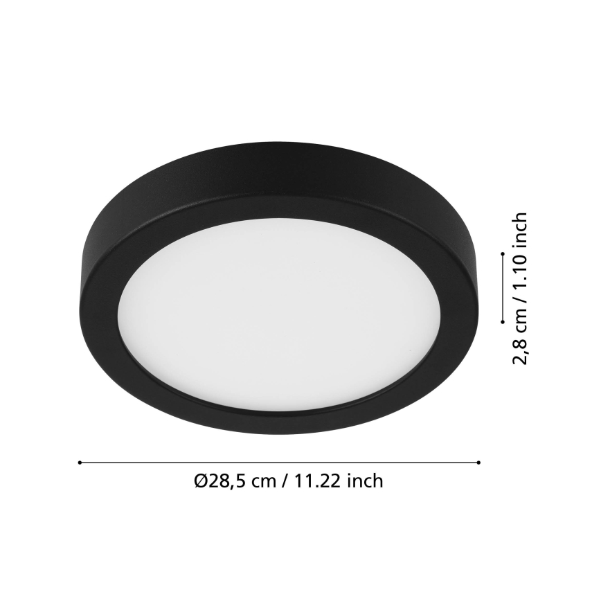 Eglo - LED ceiling light with motion sensor LED/20.5W/230V 3000K black Ø 28.5 cm