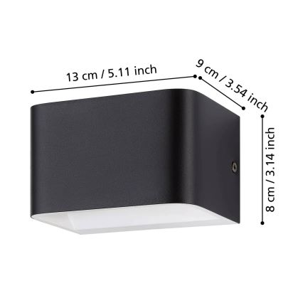 Eglo - LED Wall light LED/6W/230V 3000K black