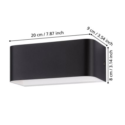 Eglo - LED Wall light LED/10W/230V 3000K black