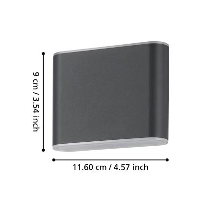 Eglo - LED Outdoor wall light 2xLED/2,9W/230V 3000K/4000K/6500K IP65