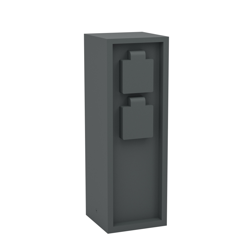 Eglo - Outdoor SCHUKO Socket Post IP54, Anthracite
