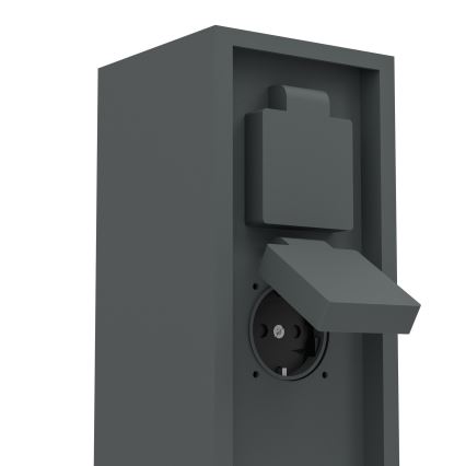 Eglo - Outdoor SCHUKO Socket Post IP54, Anthracite