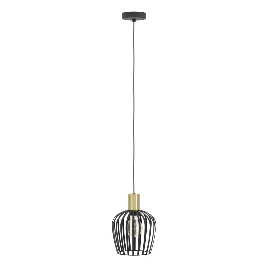 Eglo - Chandelier on a string 1xE27/40W/230V black/gold